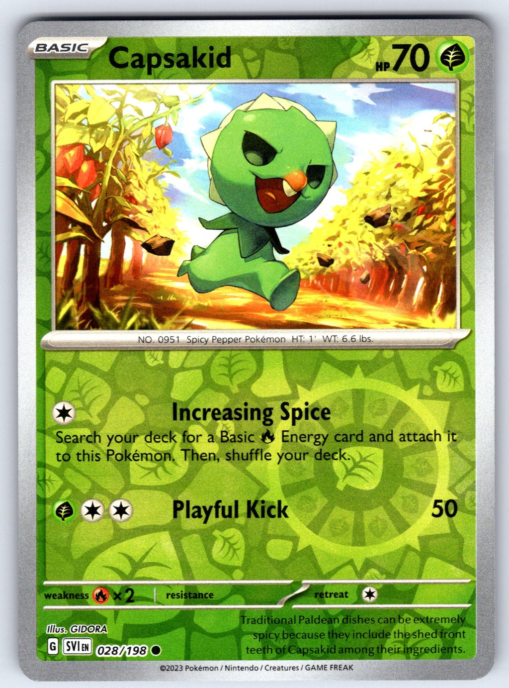 Capsakid Reverse Holo Common SV01: Scarlet & Violet Base Set 028/198 NM 2023