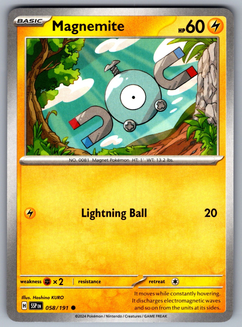 Magnemite Common SV08: Surging Sparks 058/191 NM 2024