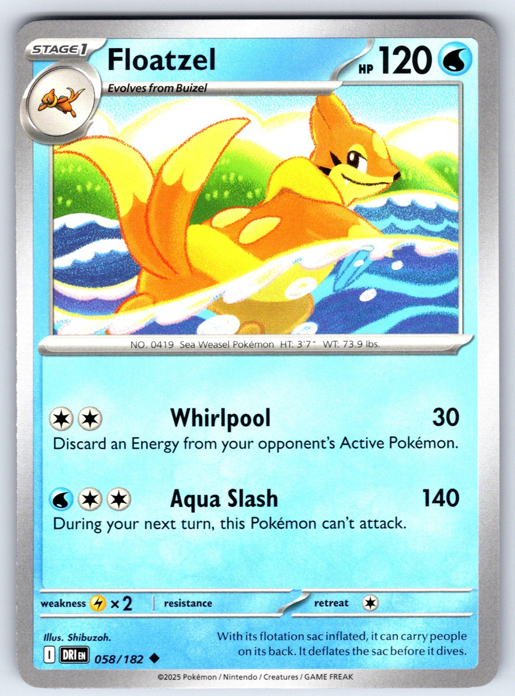 Floatzel Uncommon SV10: Destined Rivals 058/182 NM 2025