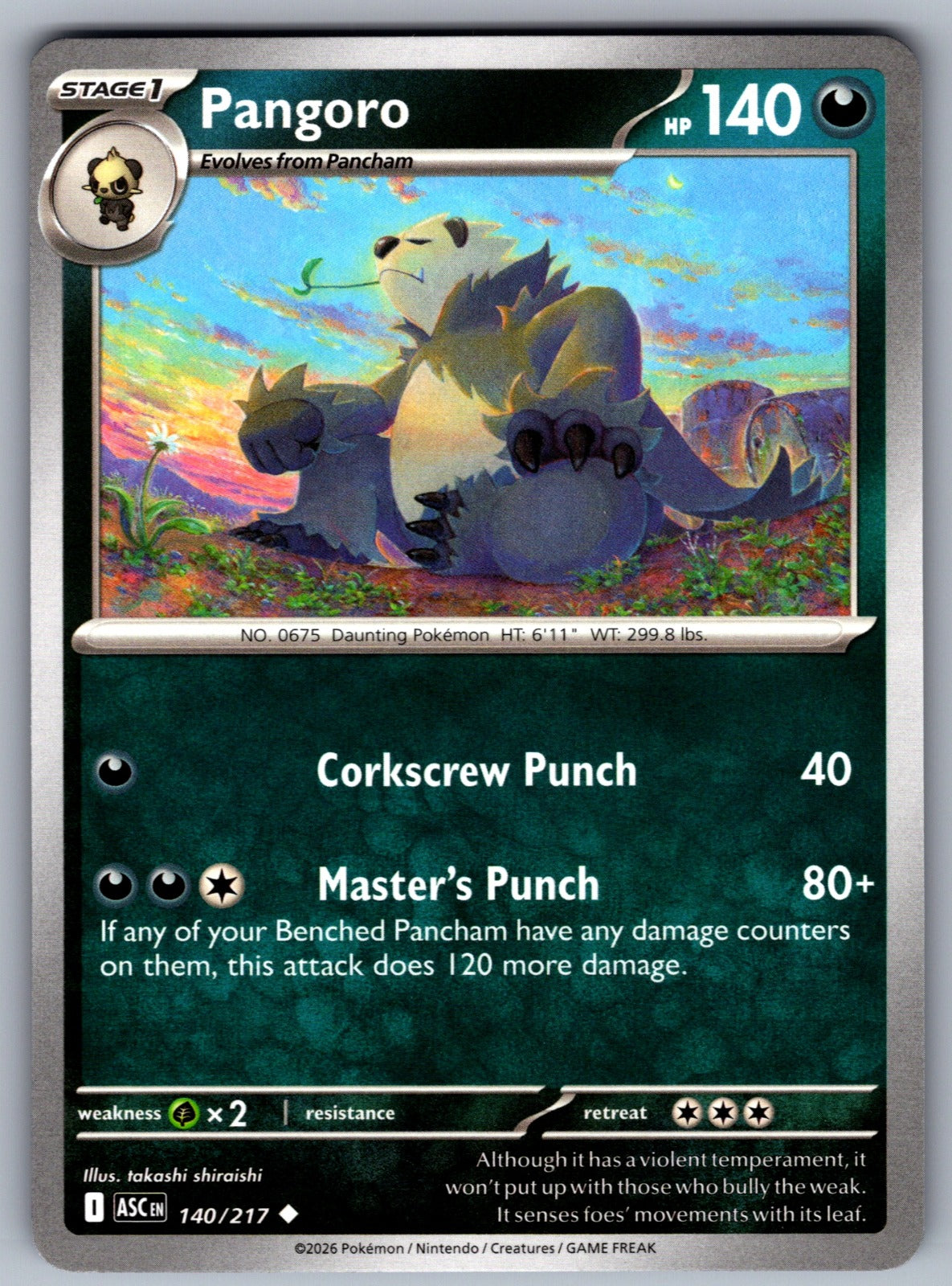 Pangoro Uncommon ME: Ascended Heroes 140/217 NM 2026