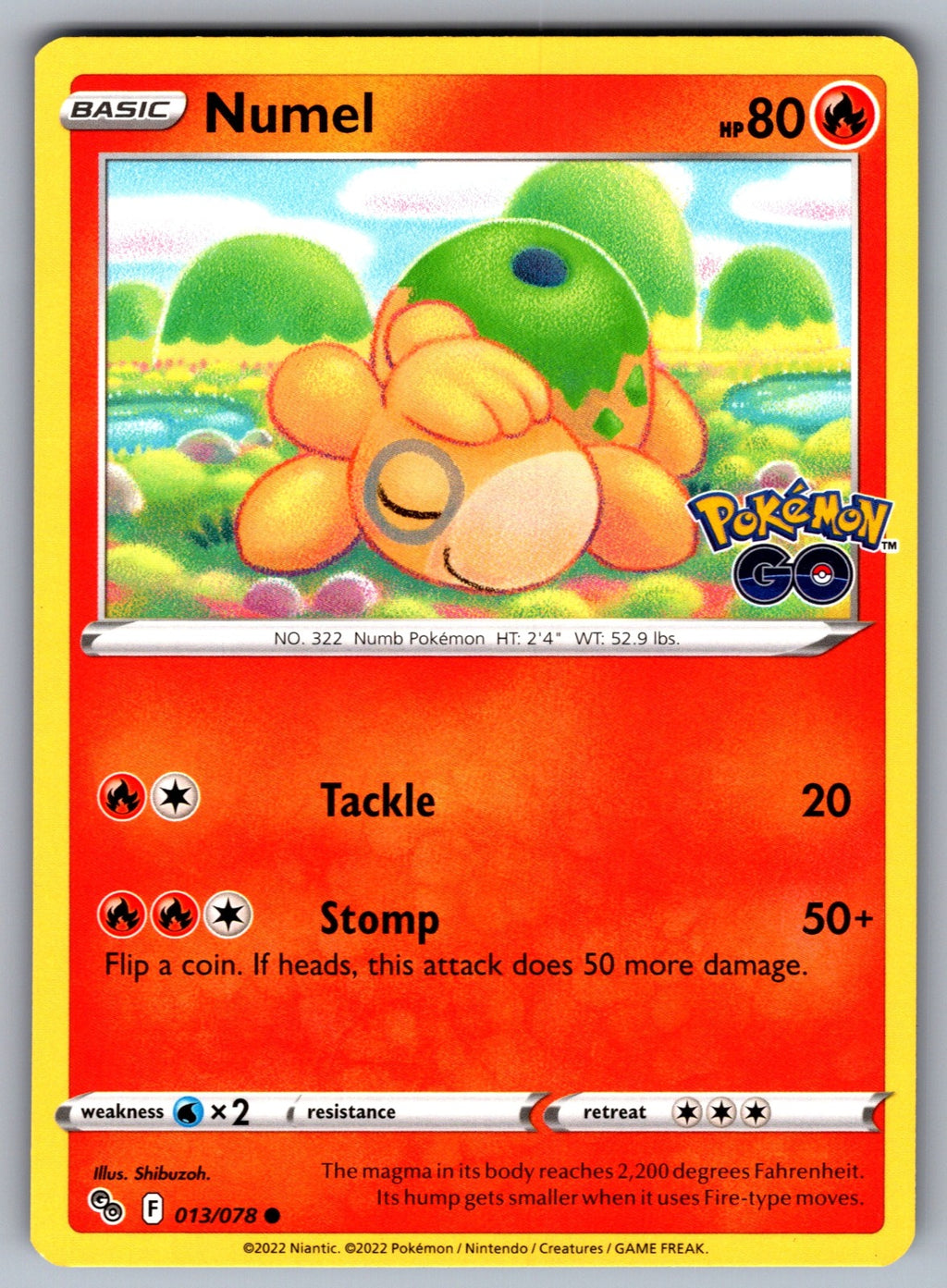 Numel Common Pokemon GO 013/078 NM 2022