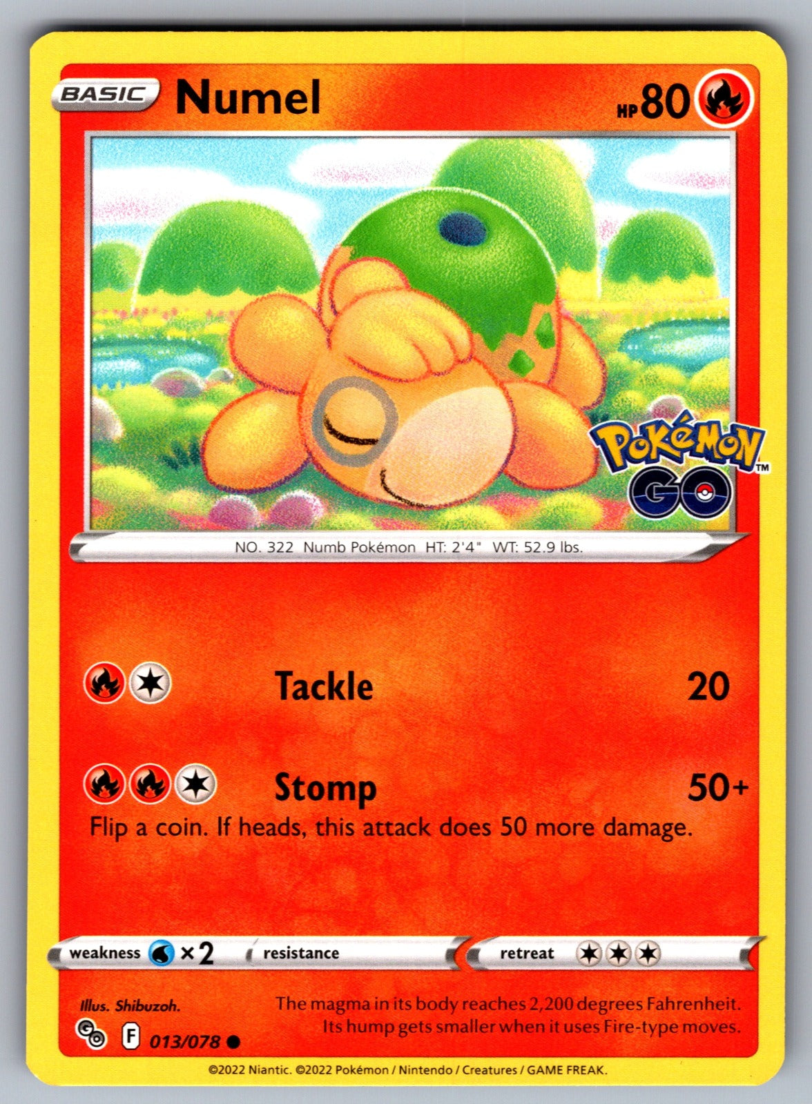 Numel Common Pokemon GO 013/078 NM 2022