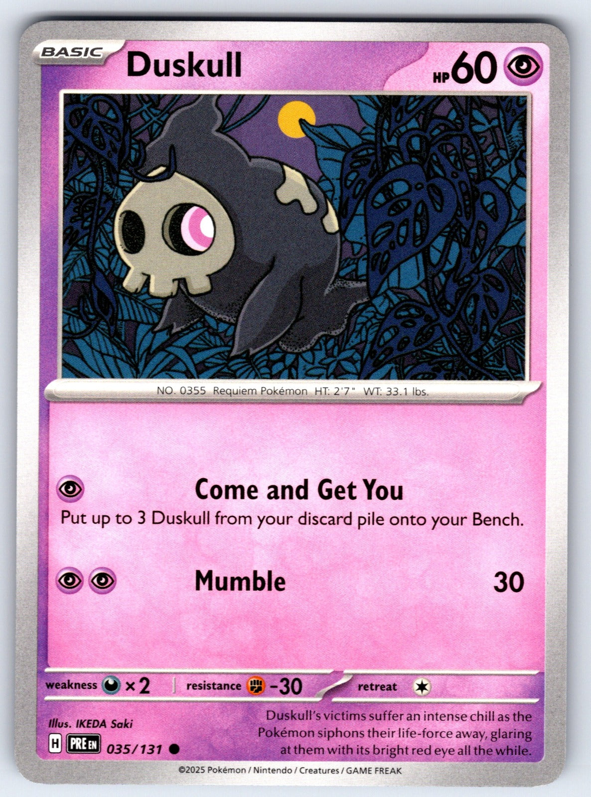 Duskull Common SV: Prismatic Evolutions 035/131 NM 2025