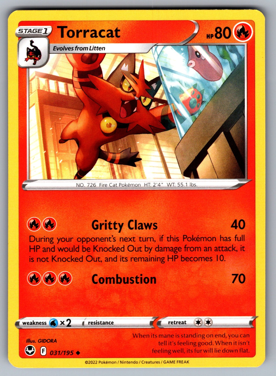 Torracat Uncommon SWSH12: Silver Tempest 031/195 NM 2022