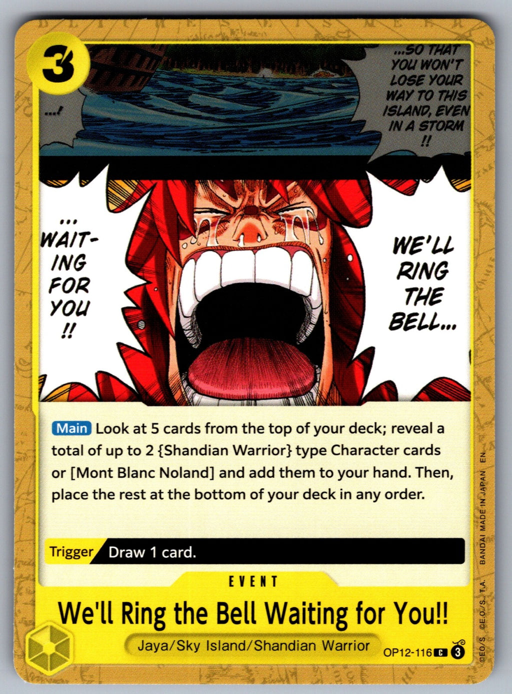 We'll Ring the Bell Waiting for You!! C Legacy of the Master OP12-116 NM 2025