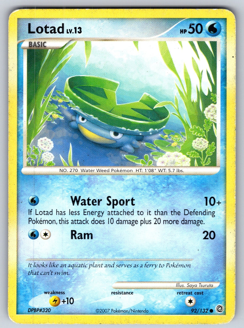 Lotad Common Secret Wonders 92/132 LP 2007