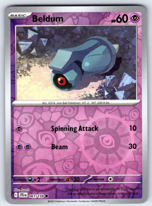 Beldum Reverse Holo Common SV09: Journey Together 061/159 NM 2025