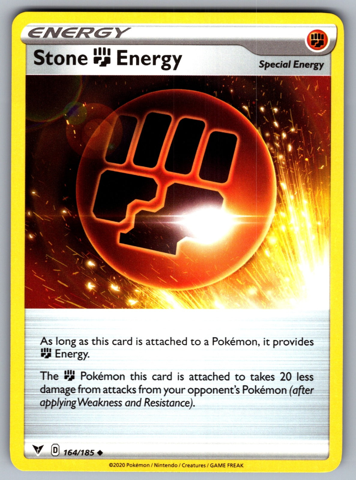 Stone Fighting Energy Uncommon SWSH04: Vivid Voltage 164/185 NM 2020