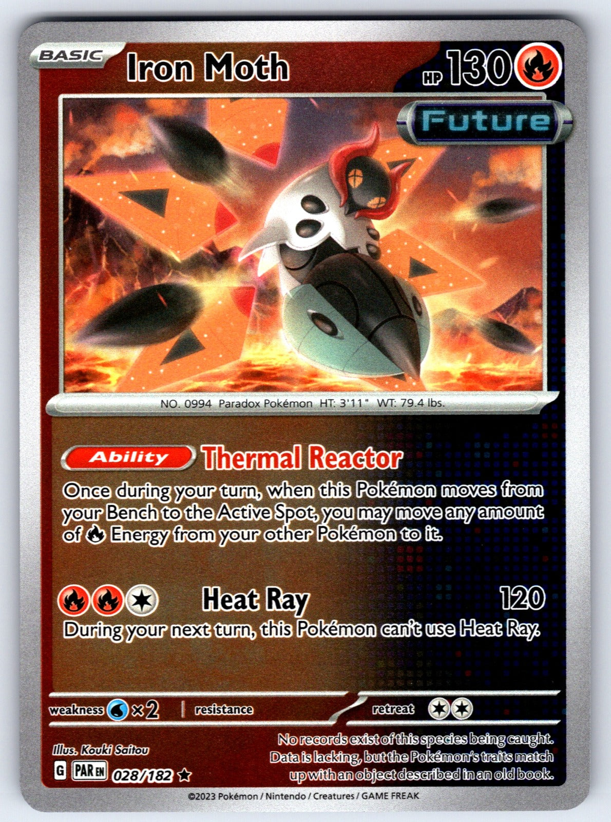 Iron Moth - Reverse Holo Rare SV04: Paradox Rift 028/182 NM 2023