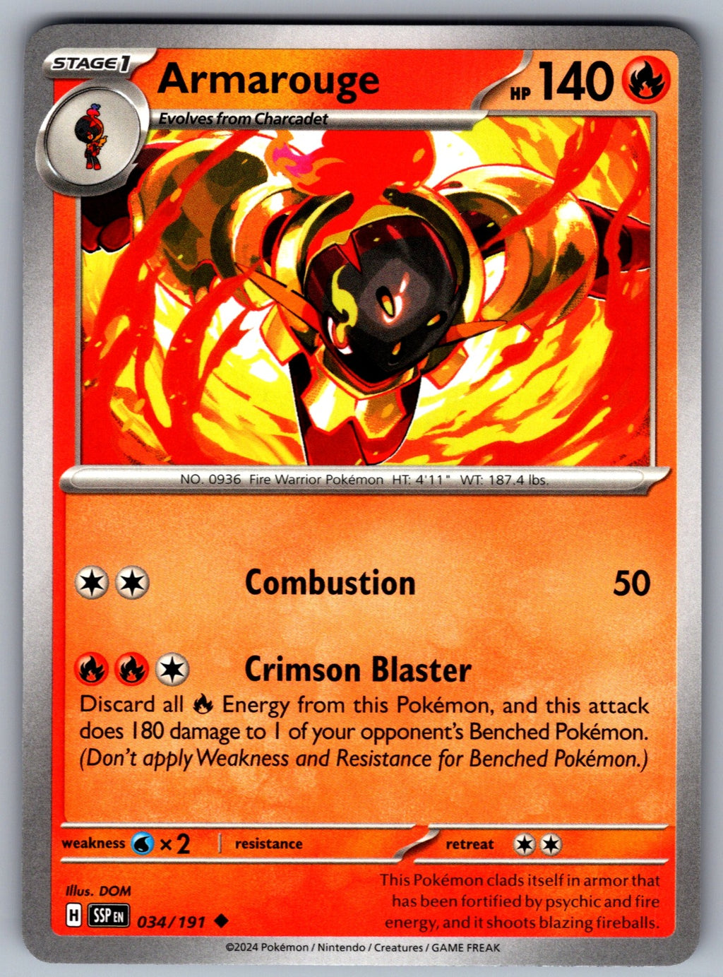 Armarouge Uncommon SV08: Surging Sparks 034/191 NM 2024