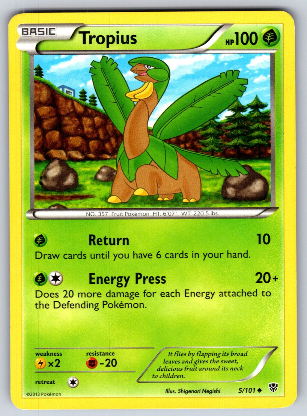Tropius Uncommon Plasma Blast 5/101 LP 2013
