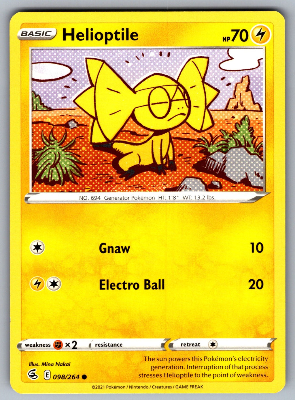 Helioptile Common SWSH08: Fusion Strike 098/264 NM 2021
