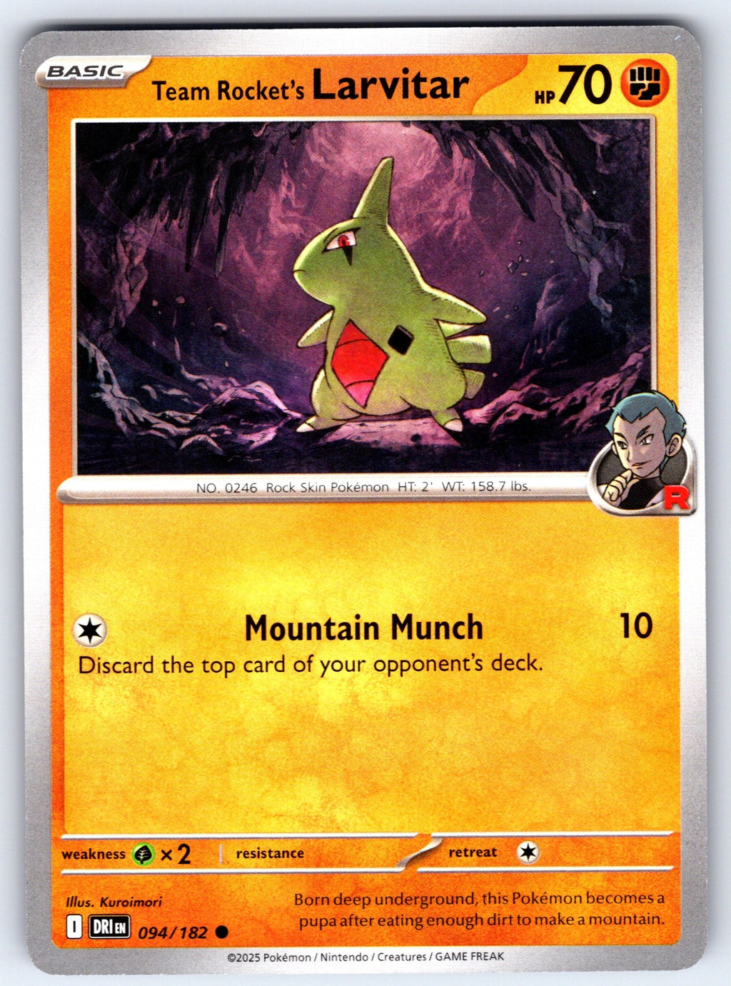 Team Rocket's Larvitar Common SV10: Destined Rivals 094/182 NM 2025