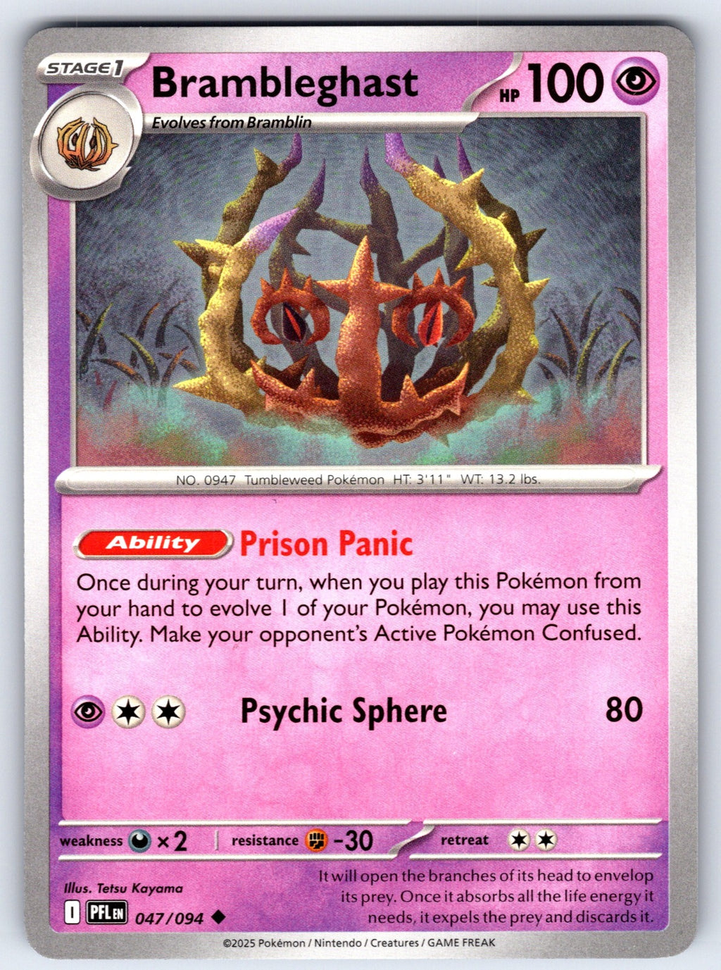 Brambleghast Uncommon ME02: Phantasmal Flames 047/094 NM 2025