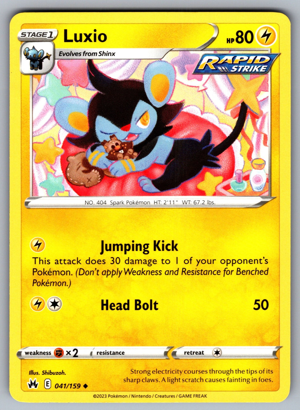 Luxio (41) Uncommon SWSH: Crown Zenith 041/159 NM 2023