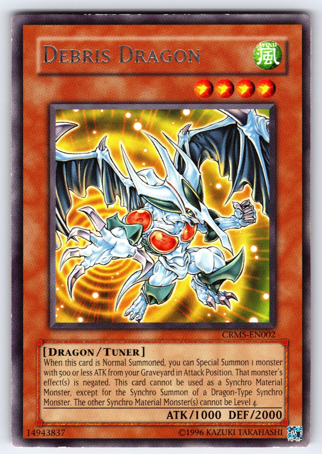 Debris Dragon 1st Edition Rare Crimson Crisis CRMS-EN002 NM 2009