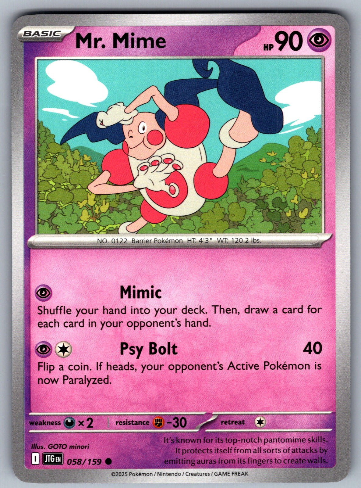 Mr. Mime Common SV09: Journey Together 058/159 NM 2025