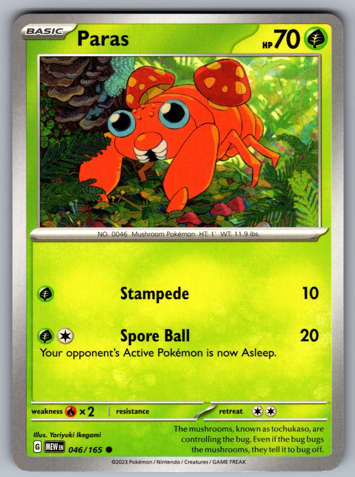 Paras Common SV: Scarlet & Violet 151 046/165 NM 2023