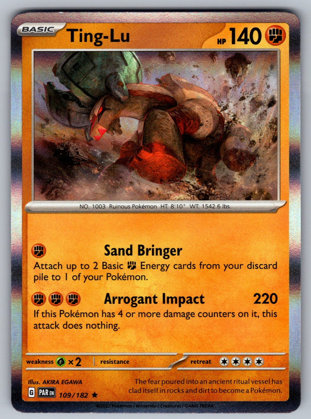 Ting-Lu Holo Rare SV04: Paradox Rift 109/182 NM 2023