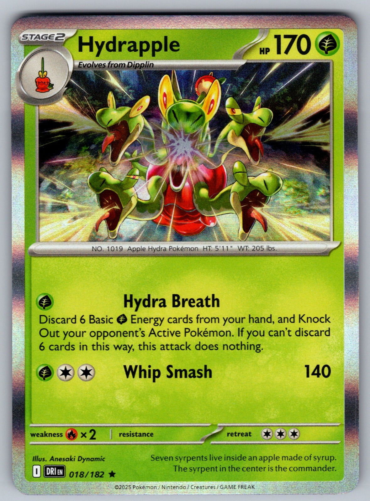 Hydrapple - Holo Rare SV10: Destined Rivals 018/182 NM 2025