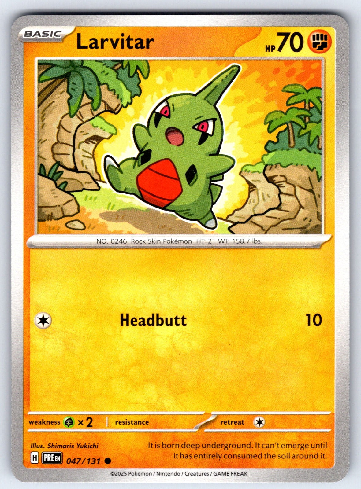 Larvitar Common SV: Prismatic Evolutions 047/131 NM 2025