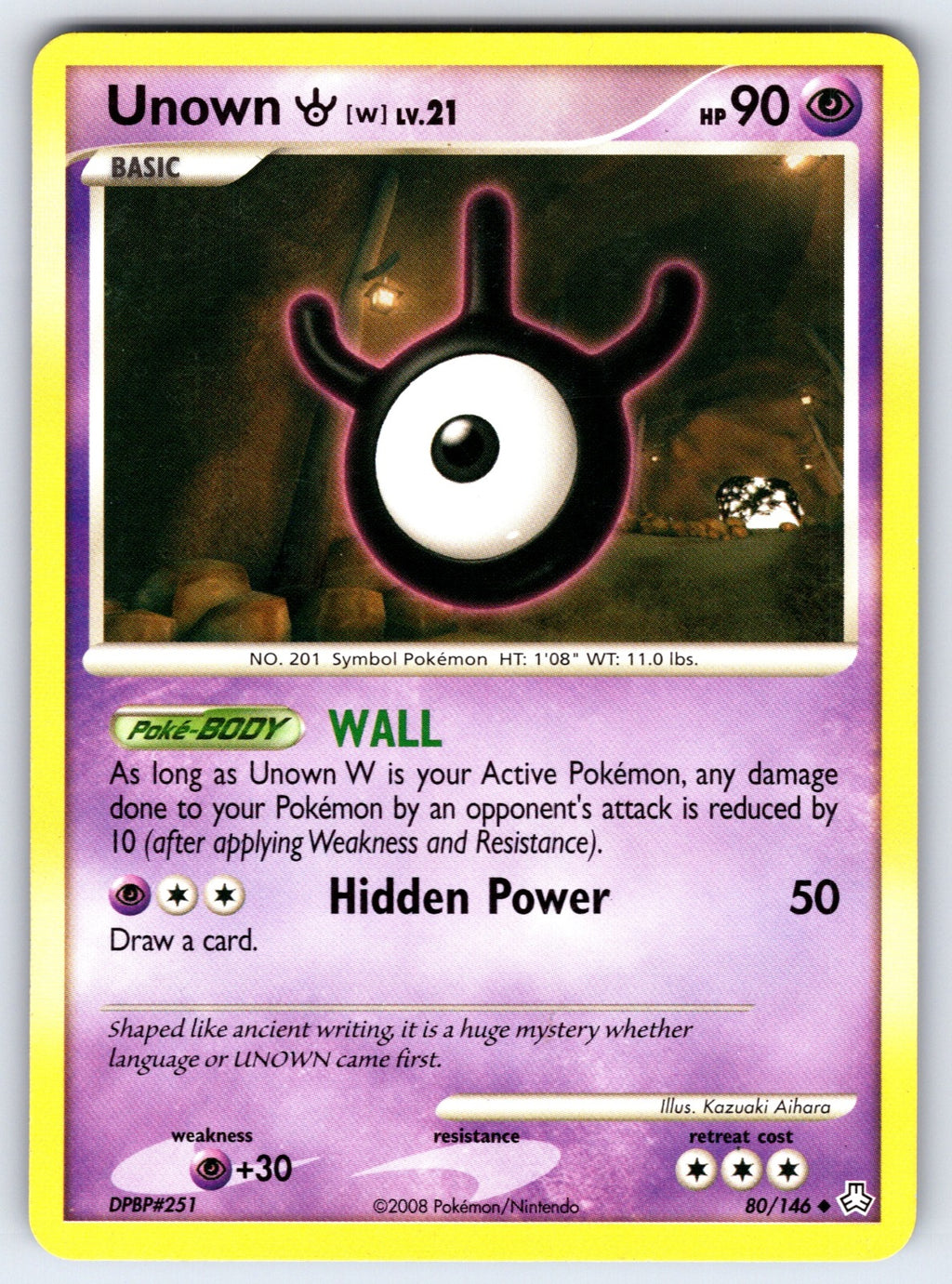 Unown (W) Uncommon Legends Awakened 80/146 LP 2008