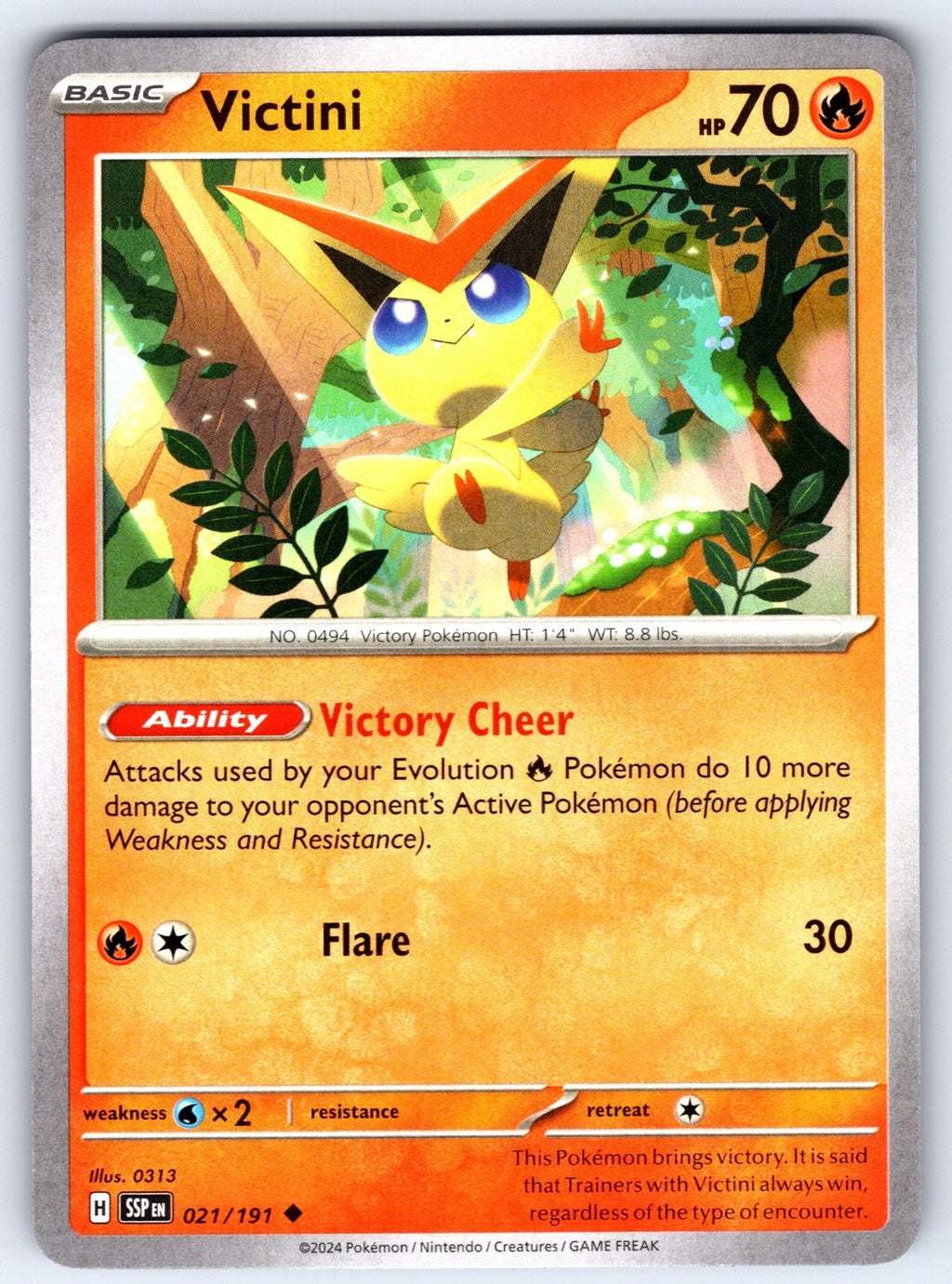 Victini Uncommon SV08: Surging Sparks 021/191 NM 2024