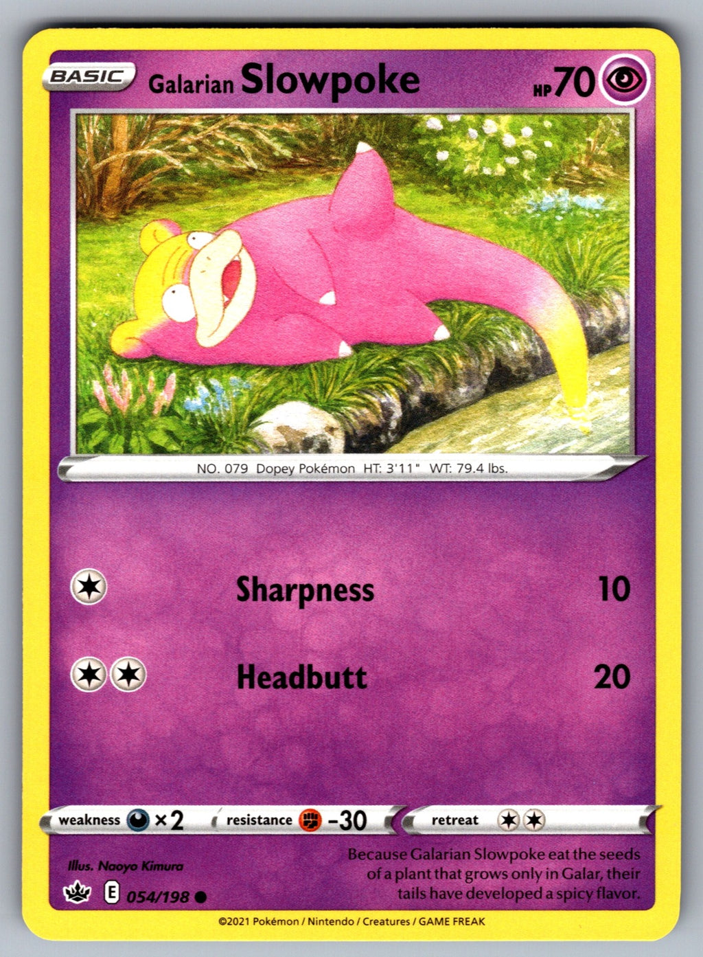 Galarian Slowpoke Common SWSH06: Chilling Reign 054/198 NM 2021
