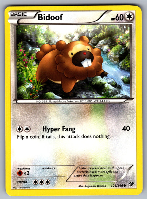 Bidoof Common XY Base Set 106/146 LP 2014