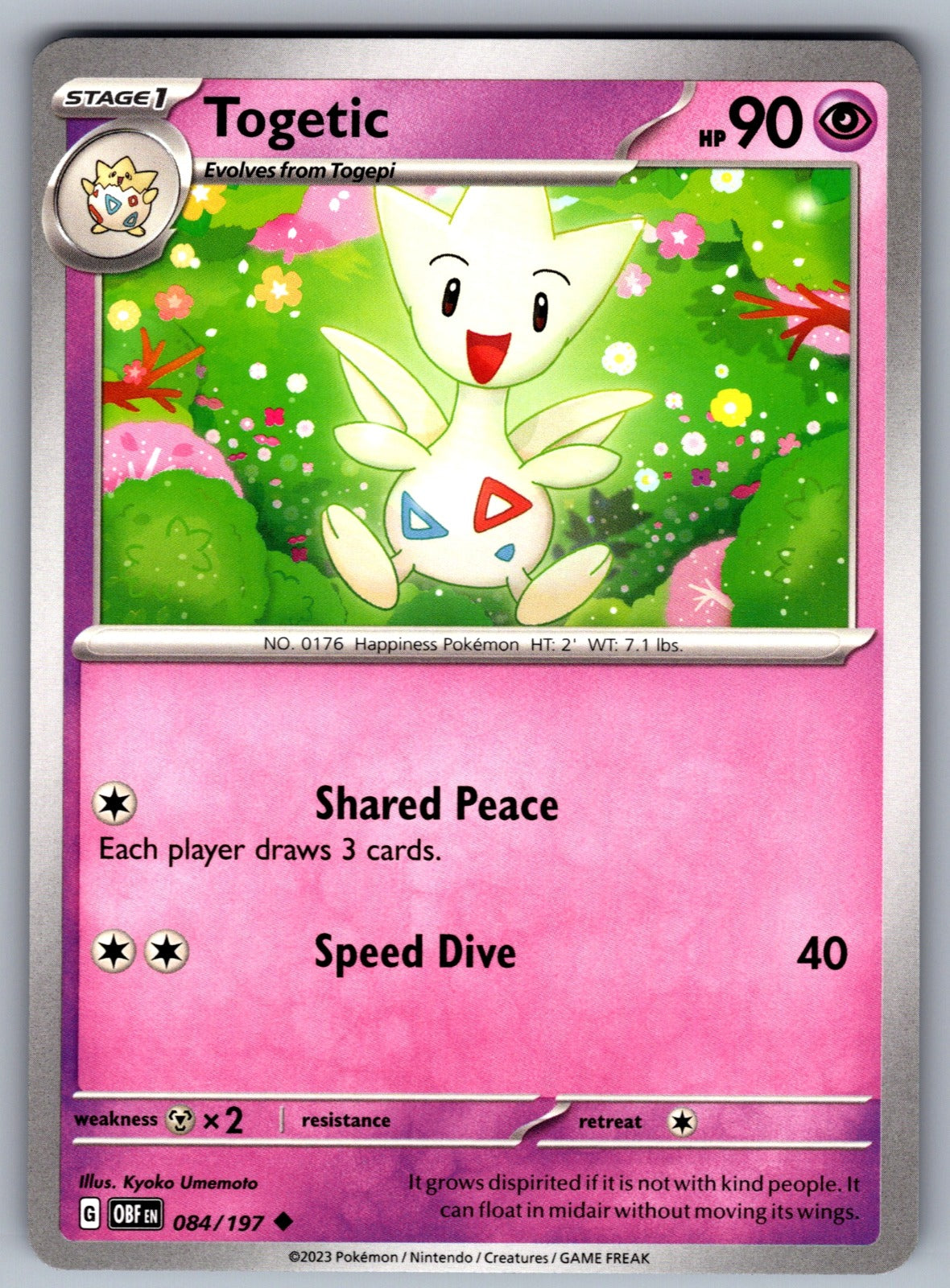 Togetic Uncommon SV03: Obsidian Flames 084/197 NM 2023