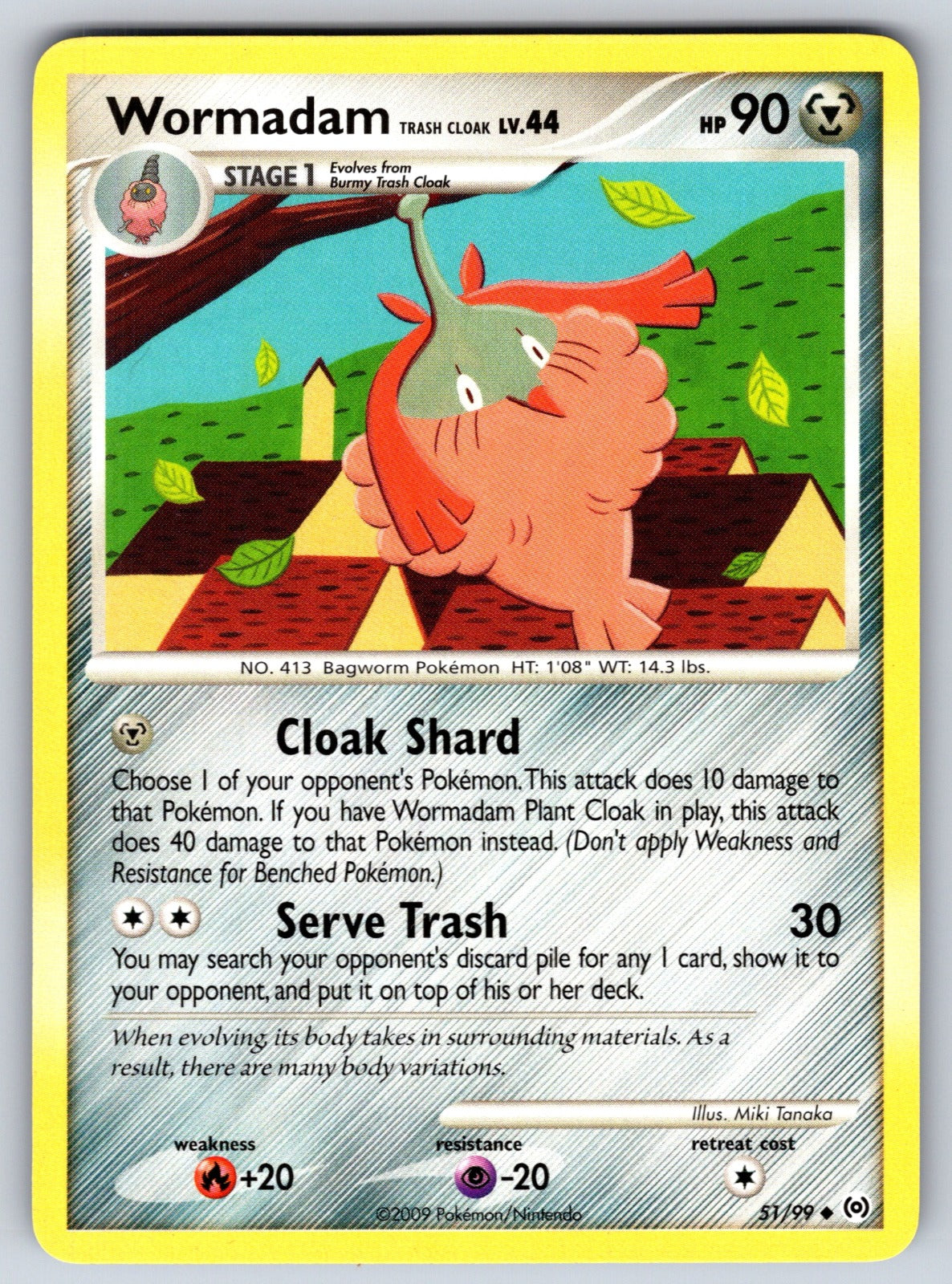 Wormadam Trash Cloak Uncommon Arceus 51/99 LP 2009