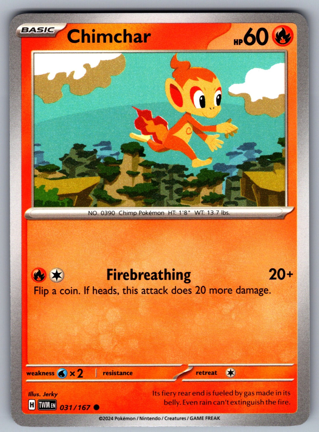 Chimchar Common SV06: Twilight Masquerade 031/167 NM 2024