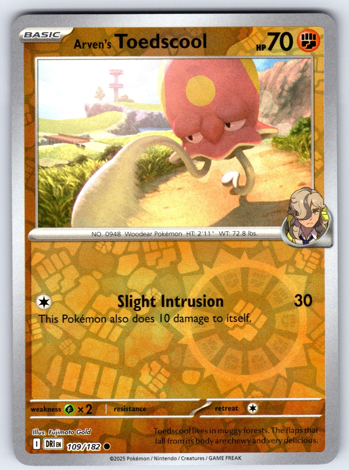 Arven's Toedscool Reverse Holo Common SV10: Destined Rivals 109/182 NM 2025
