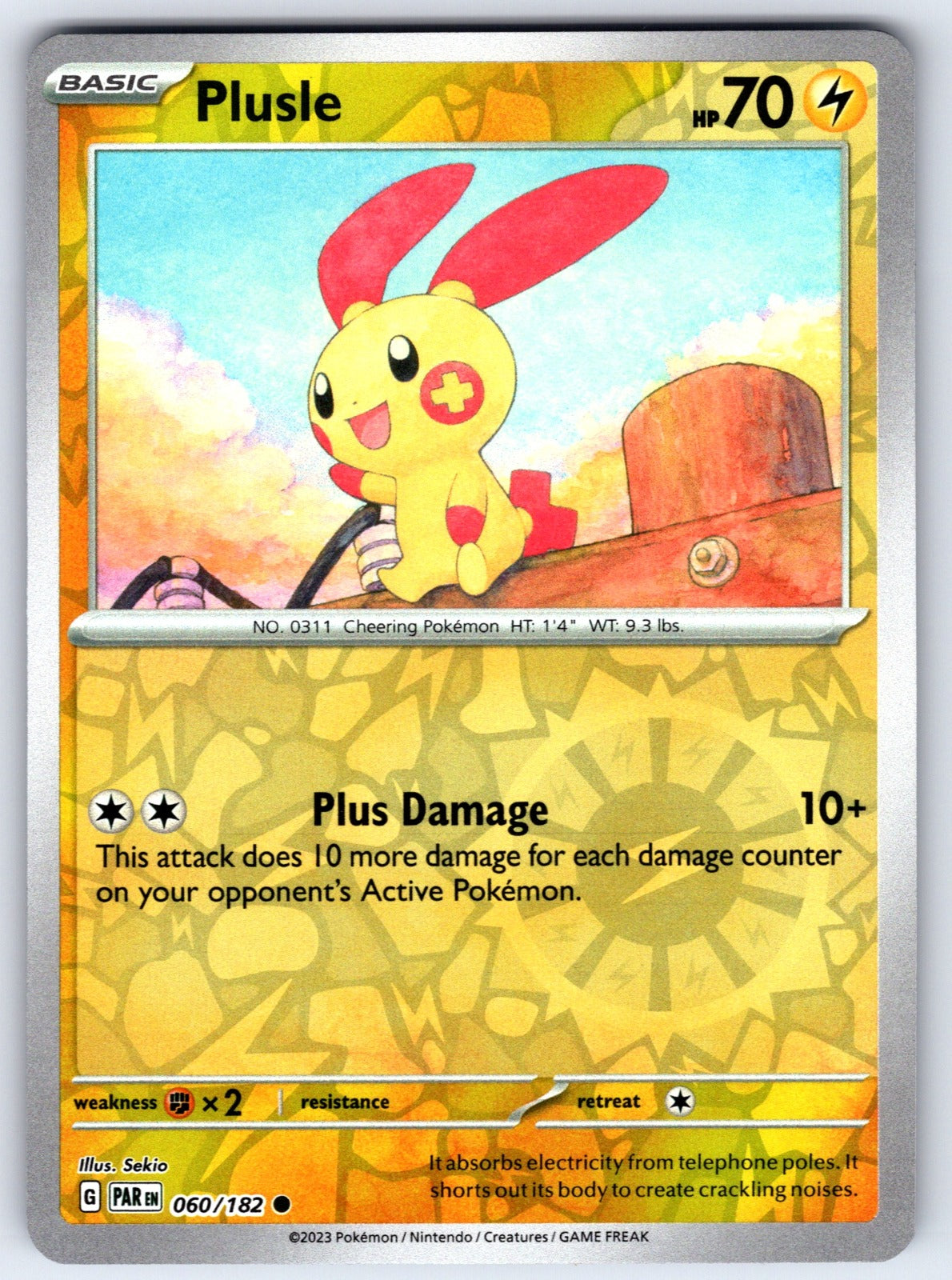 Plusle Reverse Holo Common SV04: Paradox Rift 060/182 NM 2023