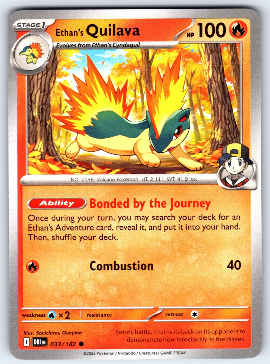 Ethan's Quilava Common SV10: Destined Rivals 033/182 NM 2025