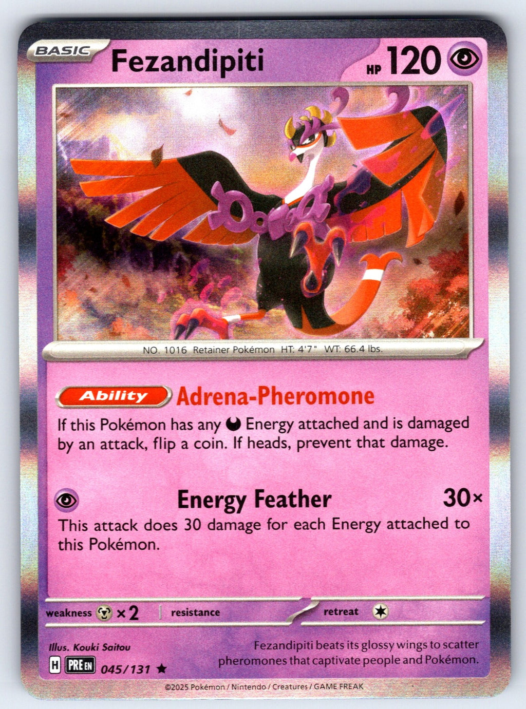 Fezandipiti Holo Rare SV: Prismatic Evolutions 045/131 NM 2025