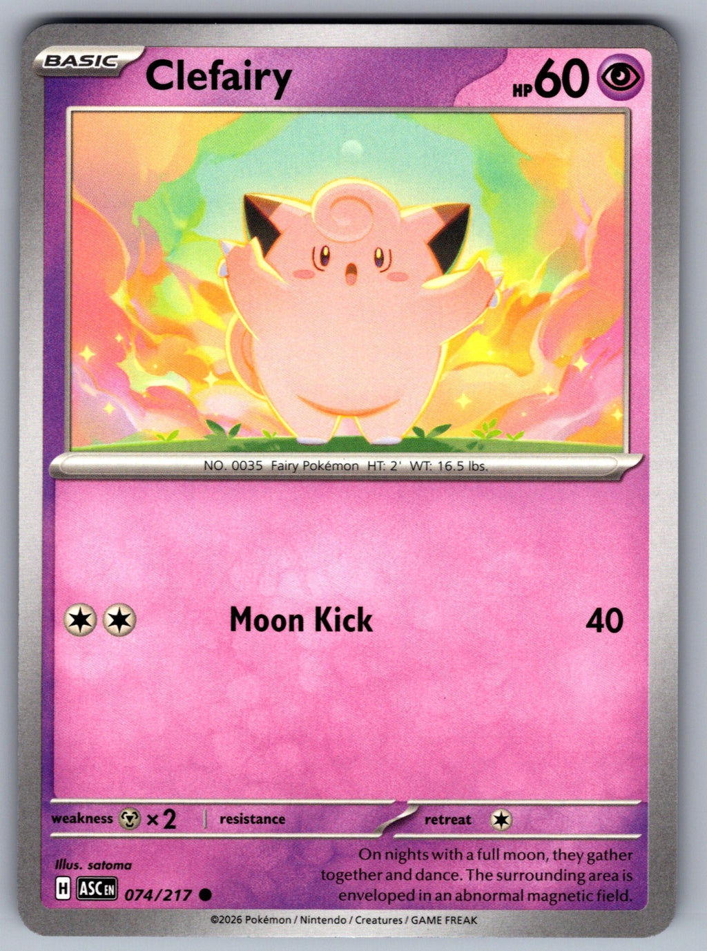Clefairy Common ME: Ascended Heroes 074/217 NM 2026