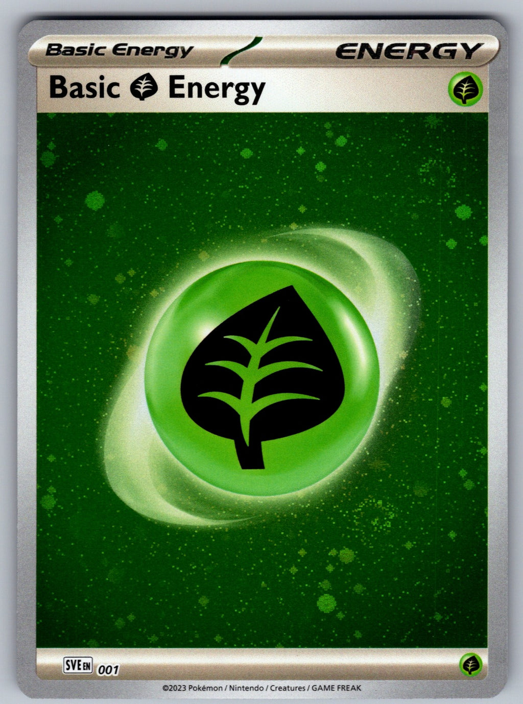 Basic Grass Energy (Cosmos Holo) Holo Common SVE: Scarlet & Violet Energies 001 
