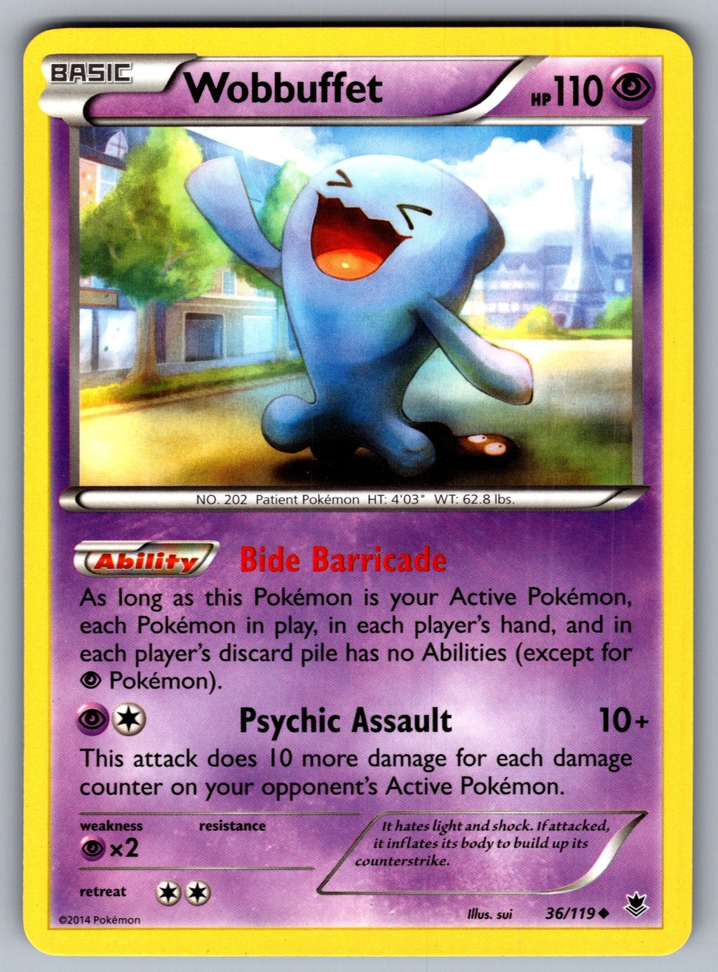 Wobbuffet Uncommon XY - Phantom Forces 36/119 LP 2014
