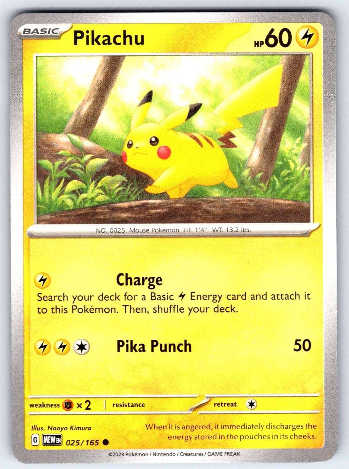 Pikachu Common SV: Scarlet & Violet 151 025/165 NM 2023
