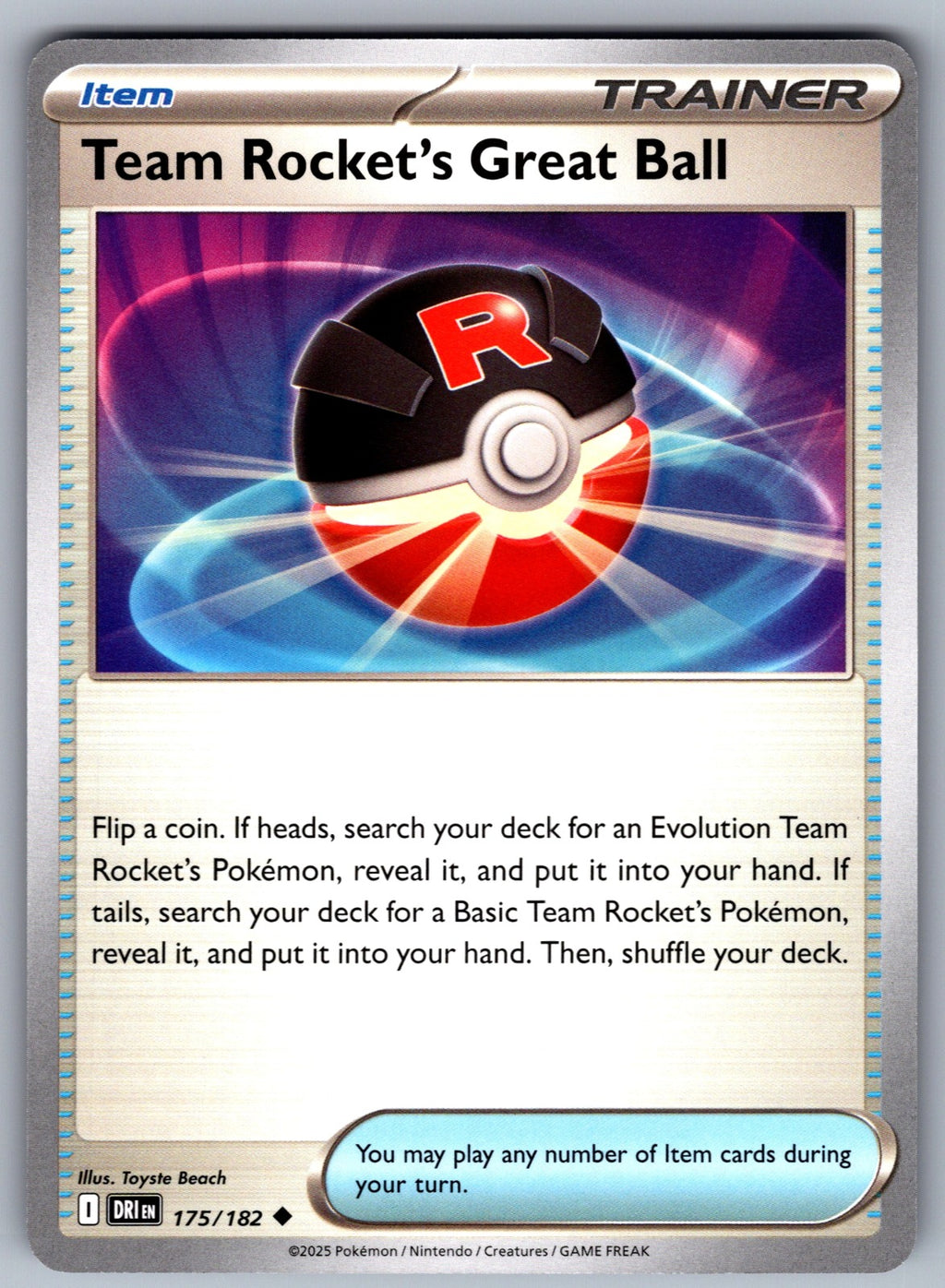 Team Rocket's Great Ball Uncommon SV10: Destined Rivals 175/182 NM 2025