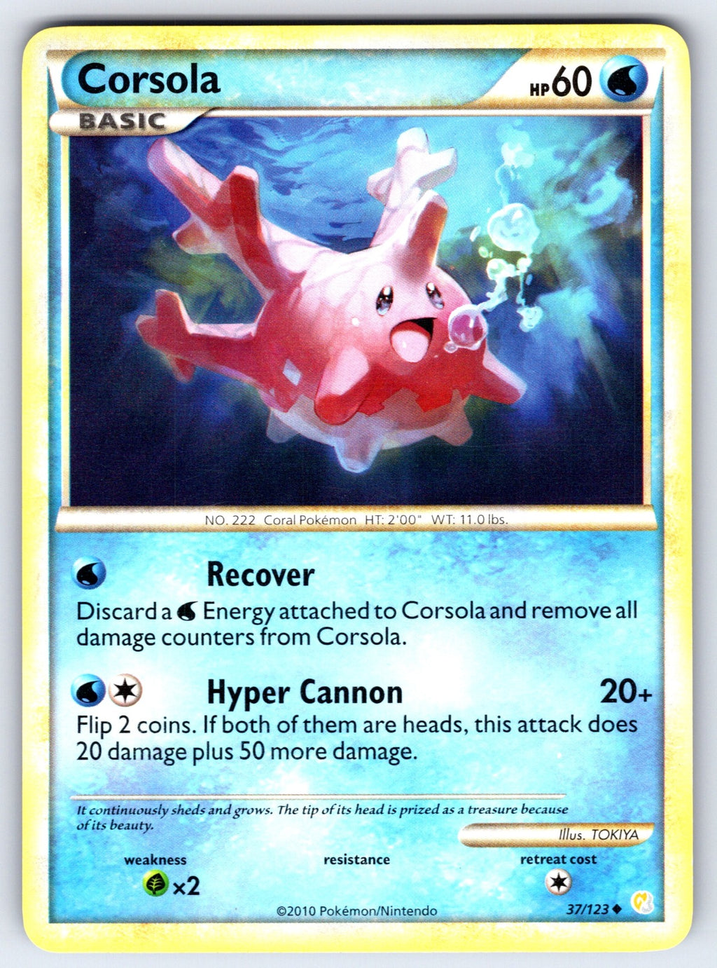 Corsola Uncommon HeartGold SoulSilver 37/123 LP 2010