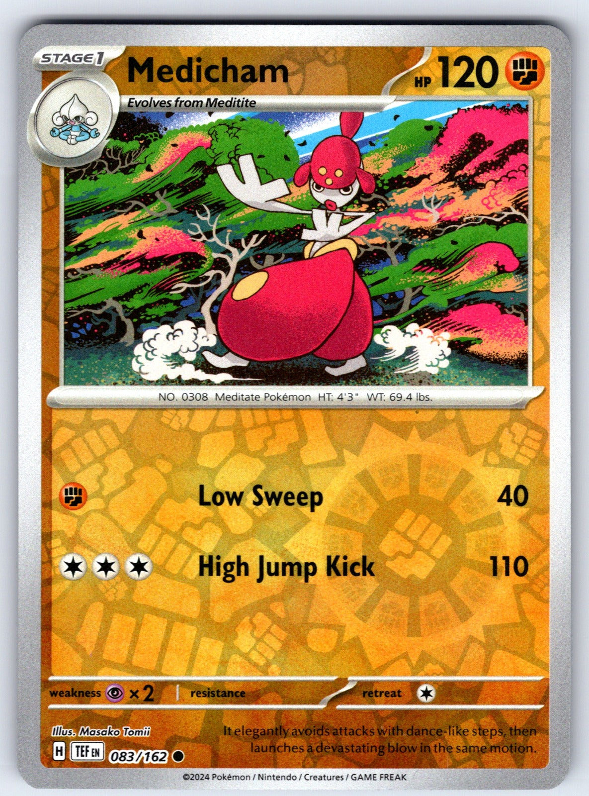 Medicham Reverse Holo Common SV05: Temporal Forces 083/162 NM 2024