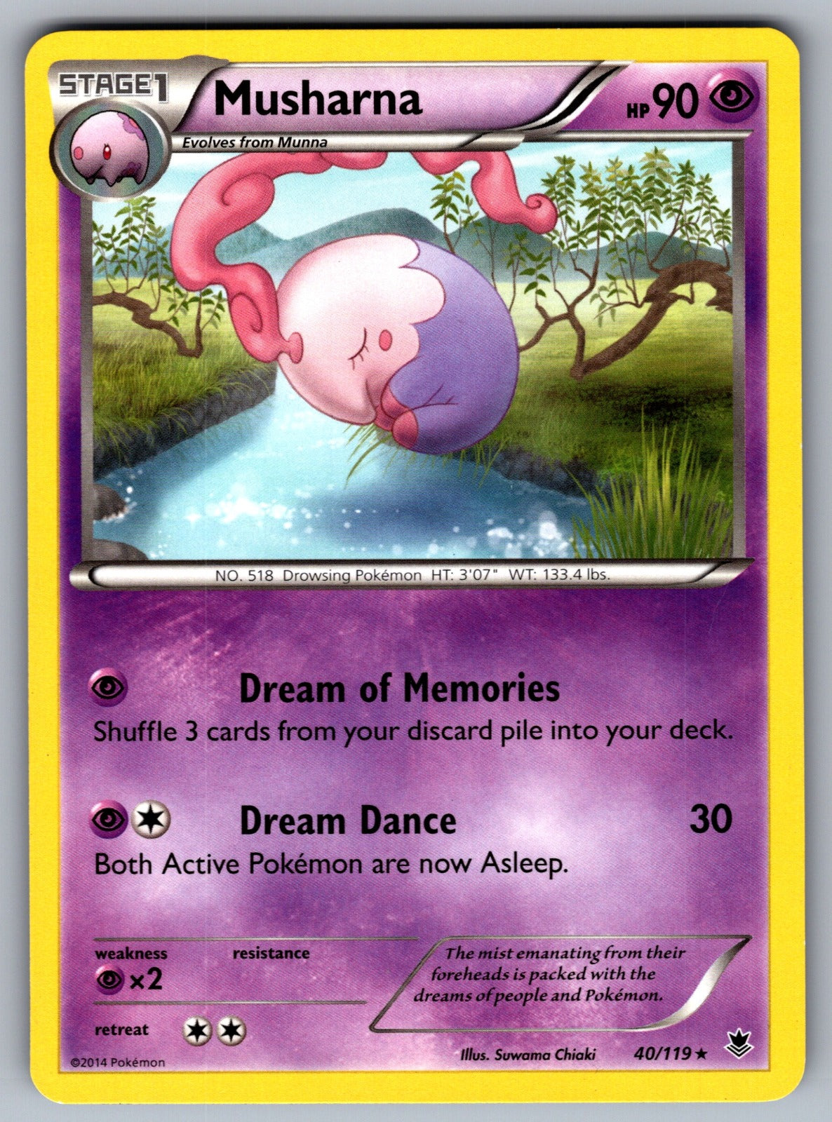 Musharna Rare XY - Phantom Forces 40/119 LP 2014