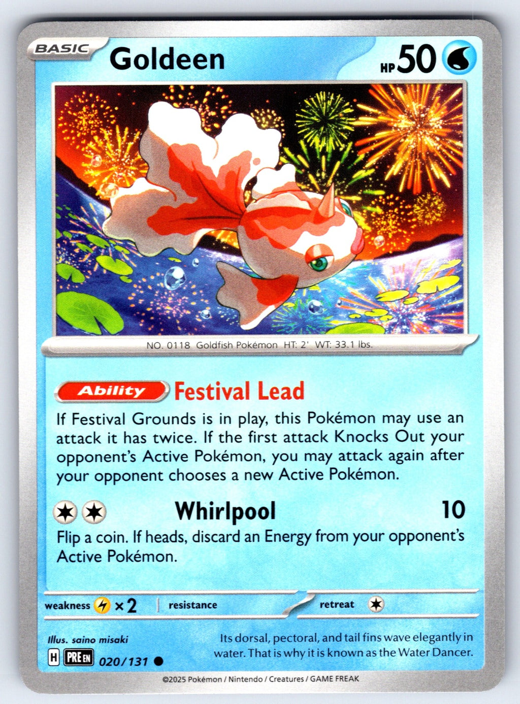 Goldeen Common SV: Prismatic Evolutions 020/131 NM 2025