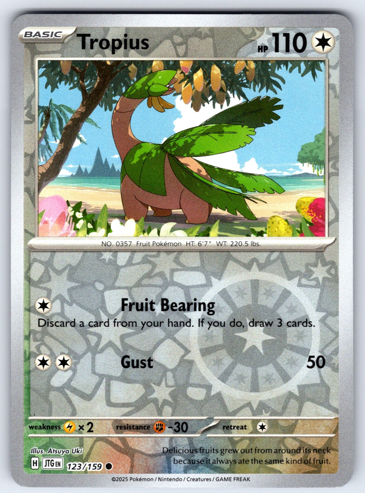 Tropius Reverse Holo Common SV09: Journey Together 123/159 NM 2025
