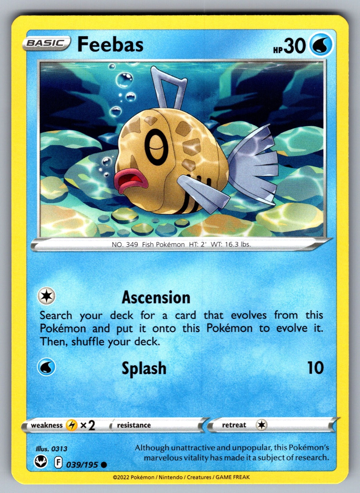 Feebas Common SWSH12: Silver Tempest 039/195 NM 2022