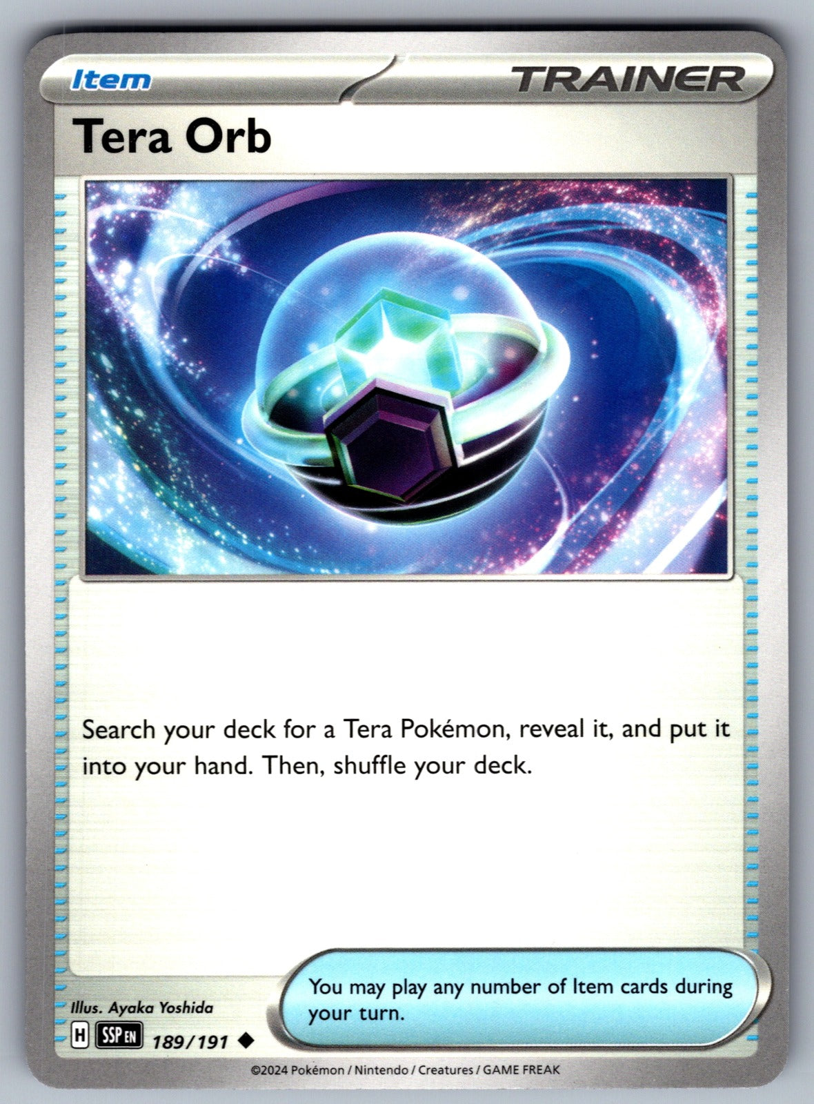Tera Orb Uncommon SV08: Surging Sparks 189/191 NM 2024