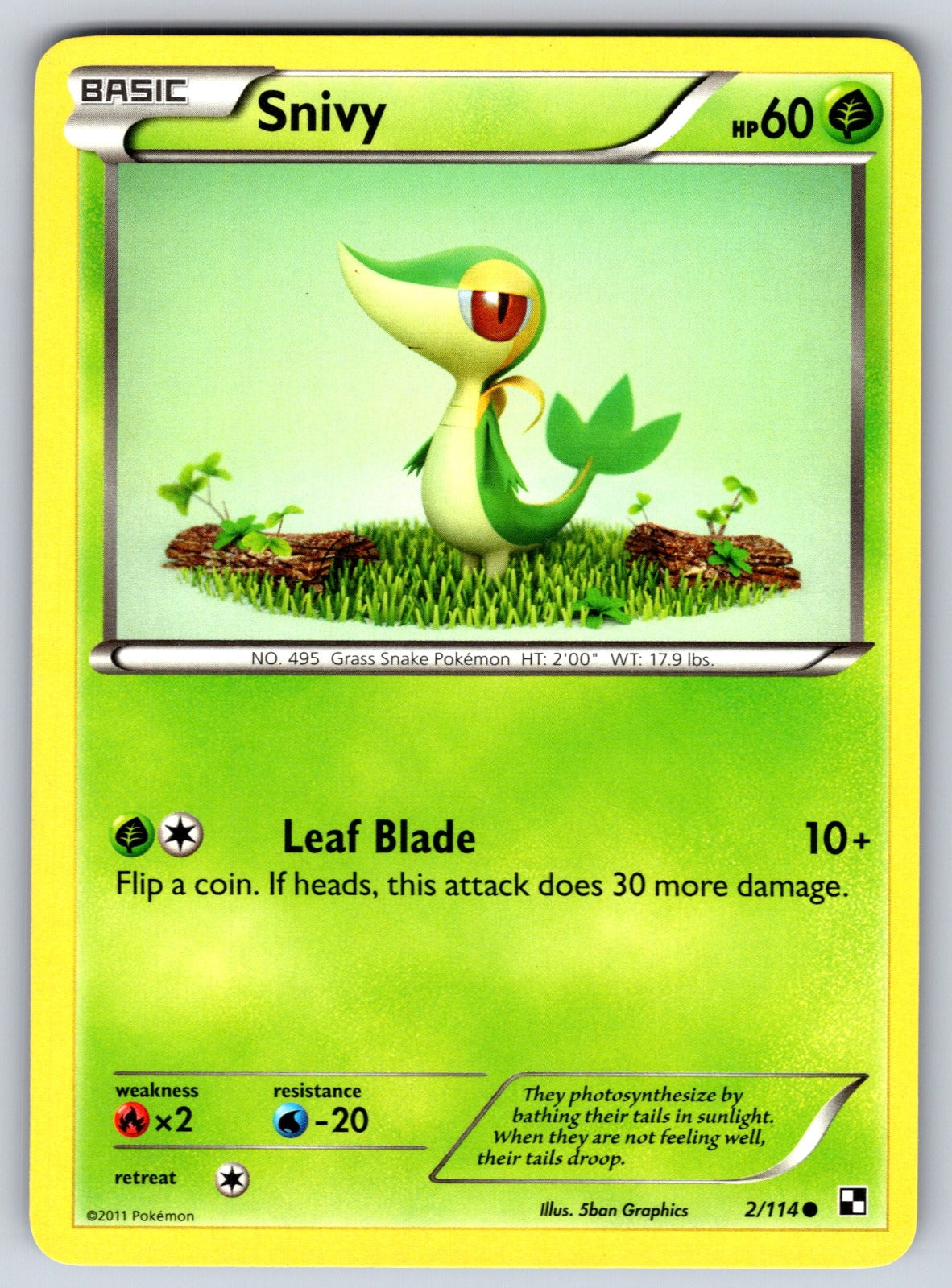 Snivy (2) Common Black and White 2/114 LP 2011