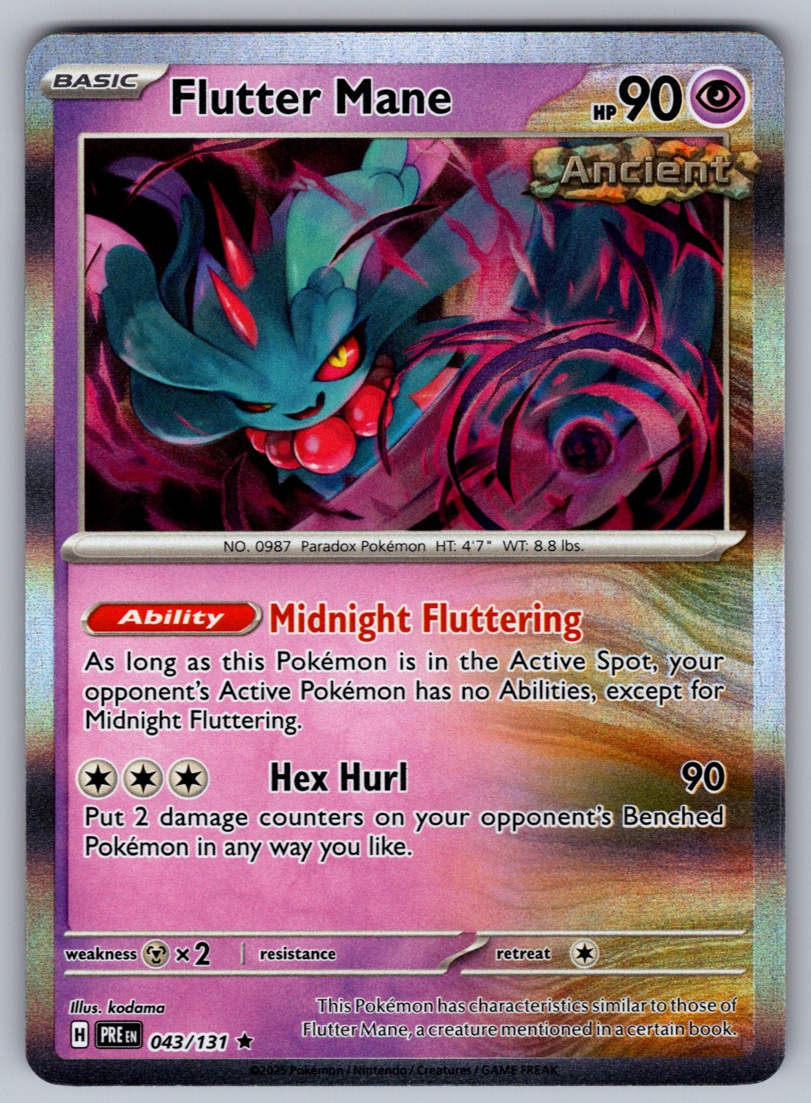 Flutter Mane (Poke Ball Pattern) Holo Rare SV: Prismatic Evolutions 043/131 NM 2
